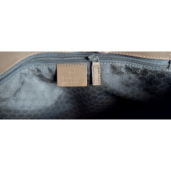 Vintage Gucci Brown Leather Web Tote Bag – Authenticated Y2K - Picture 9 of 16